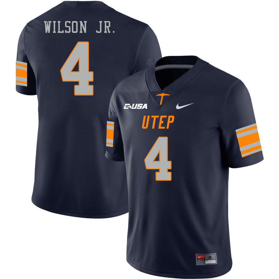 Men-Youth #4 Jerome Wilson Jr. UTEP Miners 2023 College Football Jerseys Stitched-Navy